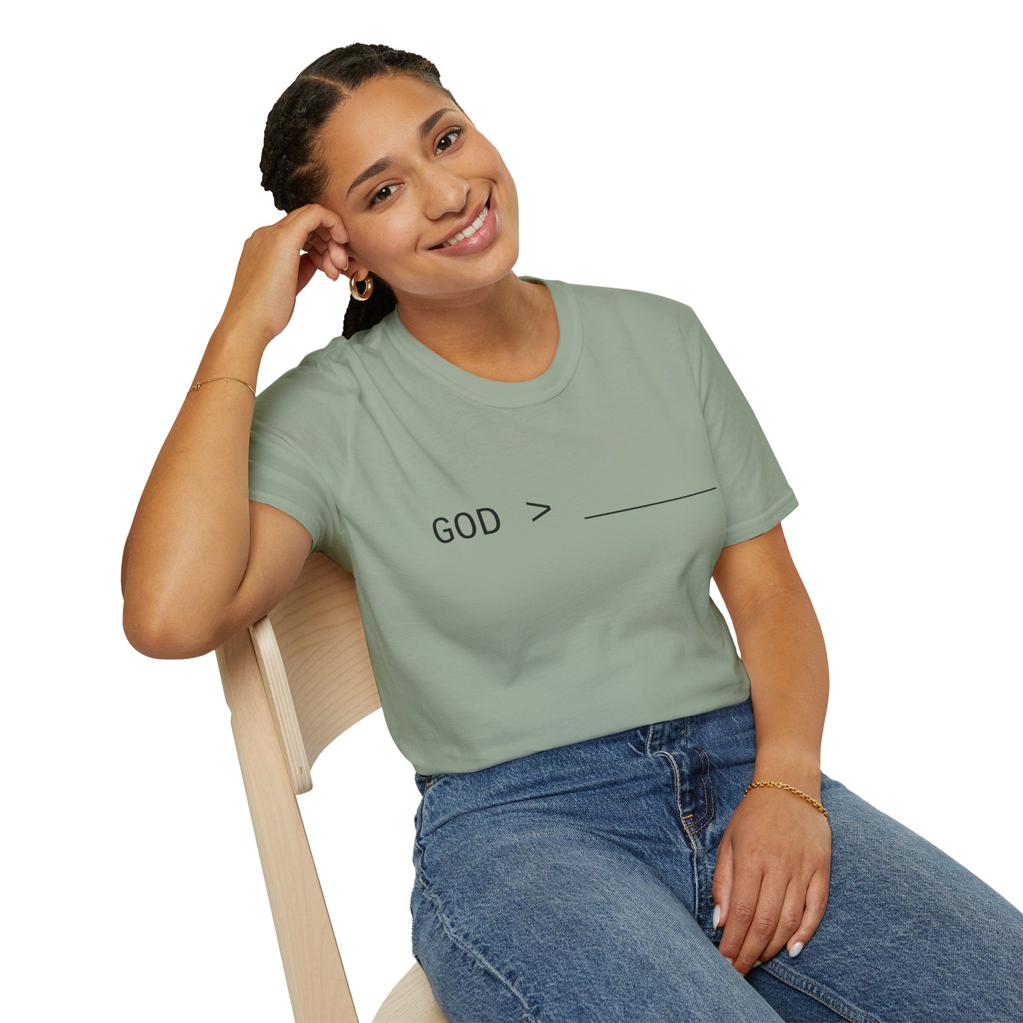 Fillable God is Greater Chalk Pen T-Shirt