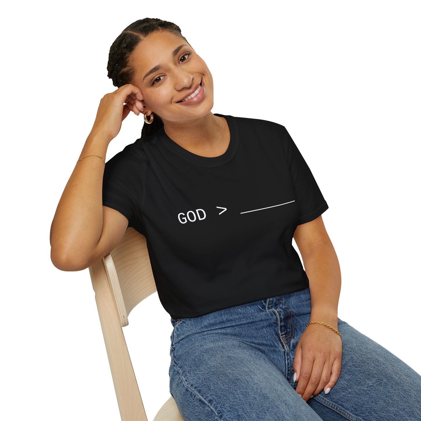 Fillable God is Greater Chalk Pen T-Shirt