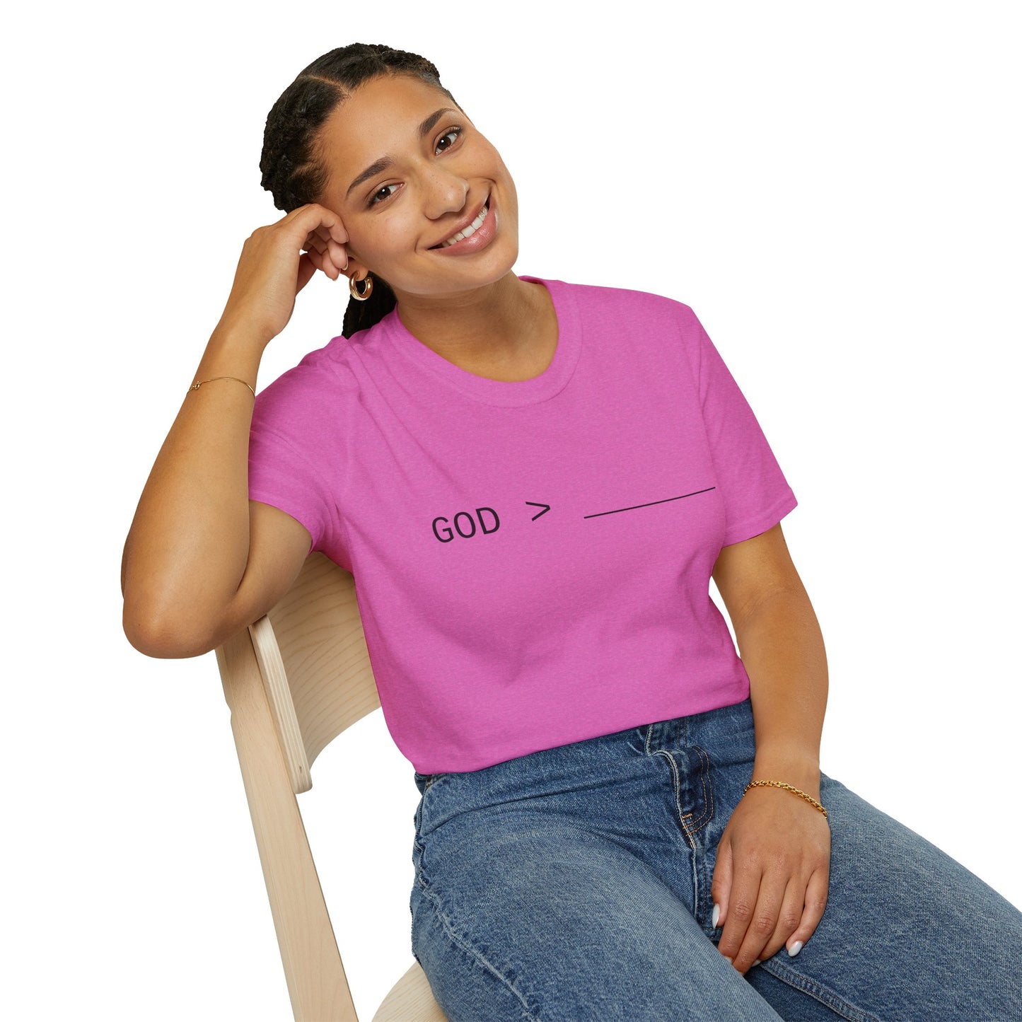 Fillable God is Greater Chalk Pen T-Shirt