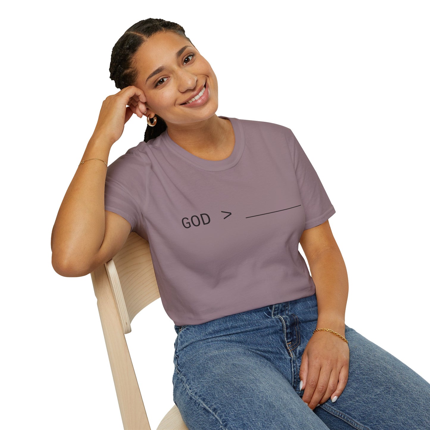 Fillable God is Greater Chalk Pen T-Shirt