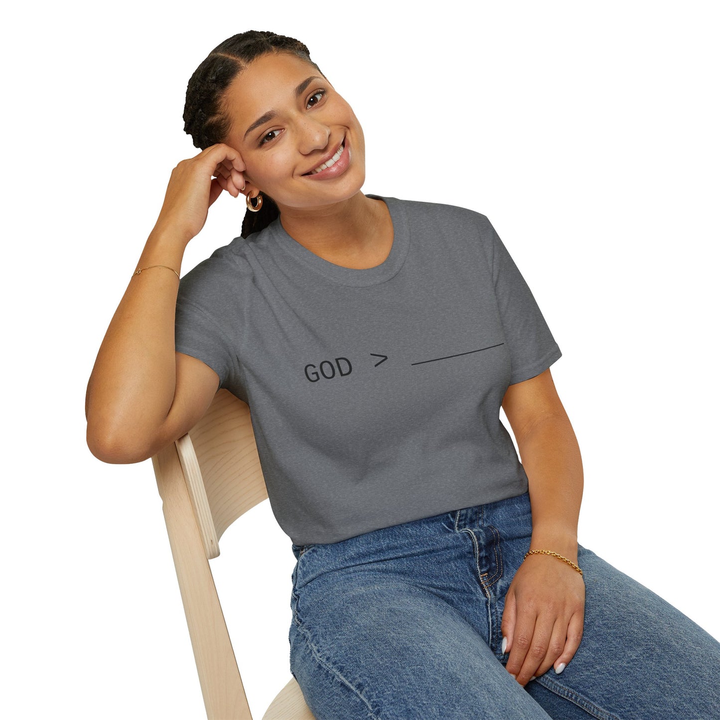 Fillable God is Greater Chalk Pen T-Shirt