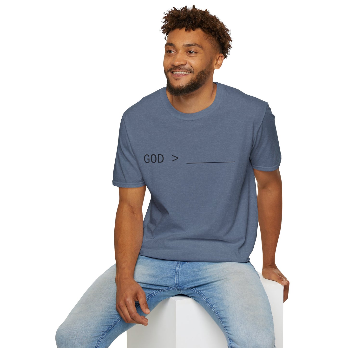 Fillable God is Greater Chalk Pen T-Shirt